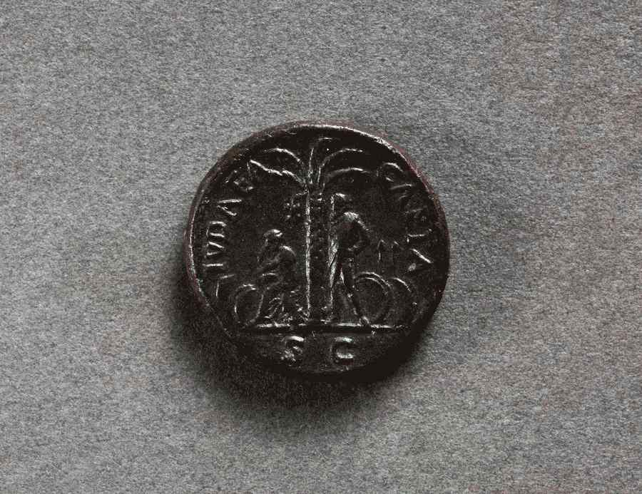 Münze mit Palme und Palmzweigen